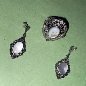 Earrings with a matching ring